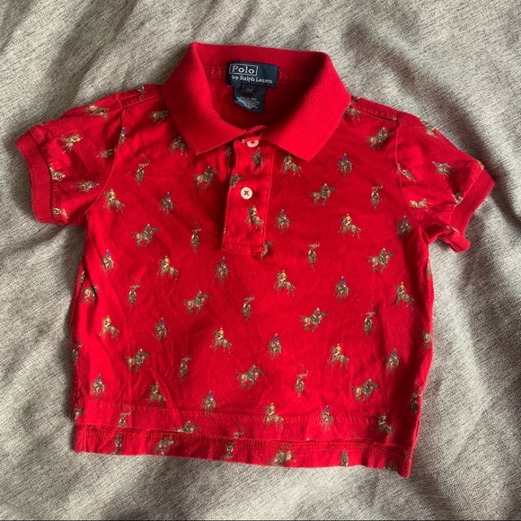 Polo Ralph Lauren Other - Polo Ralph Lauren Red Pony Patterned Polo - 9 m